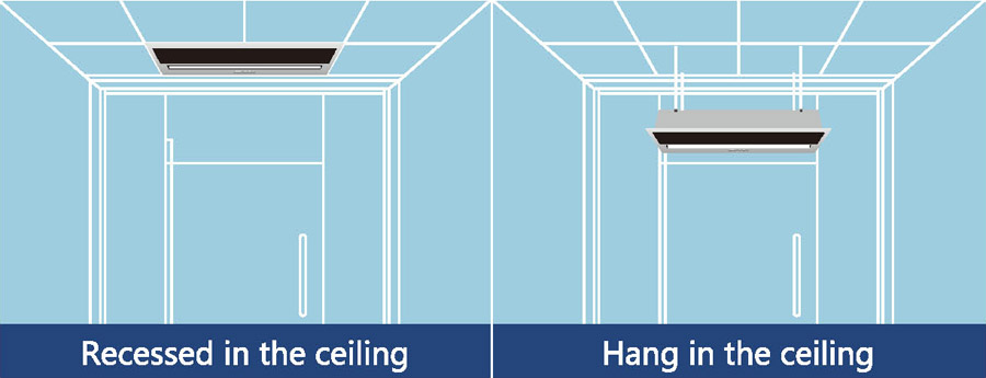 ceiling wind heating air curtain